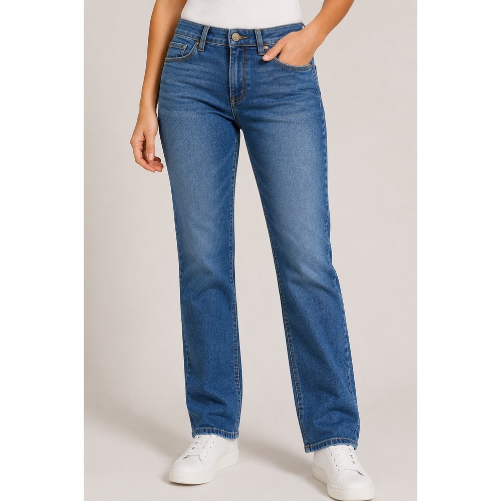 Kut From The Kloth Women's 8 Straight Leg Jeans Blue Medium Wash Stretch Denim